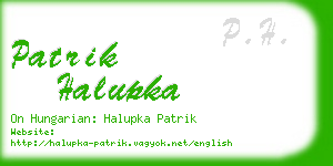 patrik halupka business card